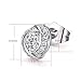 Fashion Jewelry 18k White Gold Plated Cubic Zirconia Studs Huggies Earrings for Women