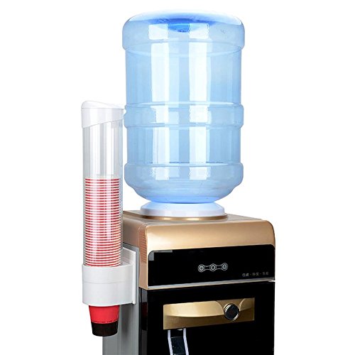 Xiaolanwelc@ 7.5cm 50Pcs Plastic One Touch Button Paper Cup Holder Rack Paper Cups Dispenser Plastic Holder Self Adhesive Shelf Anti Dus - Thumbnail 4