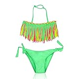 Leiwo Girls Tassels Two Piece Swimsuit Bikini Bathing Suit