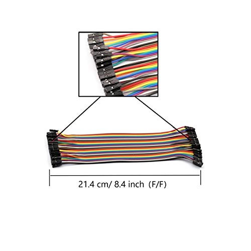 DaFuRui 120pcs 21cm Multicolored Dupont Wire Breadboard Jumper Wire 40pin Male to Female, 40pin Male to Male, 40pin Female to Female Ribbon Cables Kit Compatible forArduino - Thumbnail 3