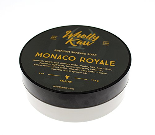 WhollyKaw Tallow and Donkey Milk Shaving Soap, Monaco Royale