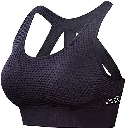 WSJIABIN Mesh Hollow Out Breathable Yoga Sports Bra Fitness Shockproof Running Underwear Fitness Bra Push Up Gym Tank Top