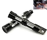 Deep Edge Cut CNC Foot Pegs Rest Black For Harley Sportster Dyna Touring Softail Road King