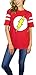 DC Comics Womens Flash Varsity Football Tee Red Heather (Large, Red)