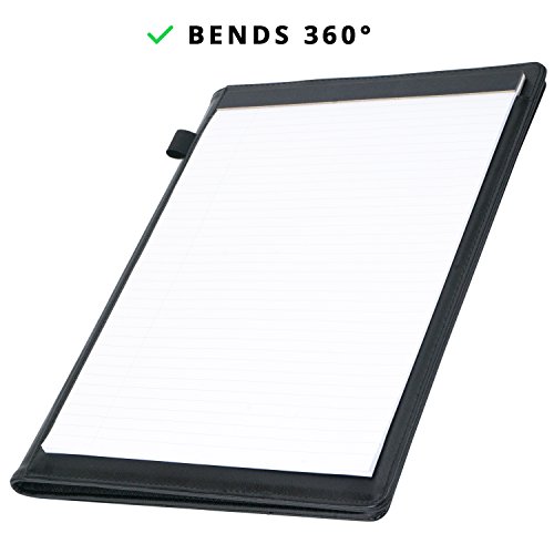 Padfolio de Papercode - Best Slim Portfolio & Organizer for Strong Impressions in Business Meetings & Interviews - Modern Saffiano Faux Leather w/ Innovative Slip Folder for iPad - BONUS Card Booklet - Thumbnail 3