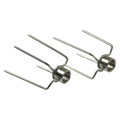 Stainless Steel Chicken Forks for Hog Roast Spit 22mm Skewer x 2