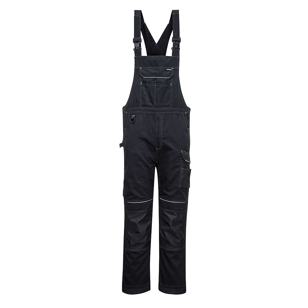 Portwest PW3 Work Bib and Brace, Size: S, Colour: Black, PW346BKRS