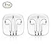 Earbuds,headsets,earphones with Microphone New Earphones for 6s 6 Plus 5s 5 4s 4 SE 7 8 IOS S8 S7 S6 Note 1 2 3 Earbuds Earphones 2 pack Headphones(White)