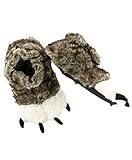 Wolf Paw Kid Slippers by Lazy One, Gray, Medium(kids13-3)