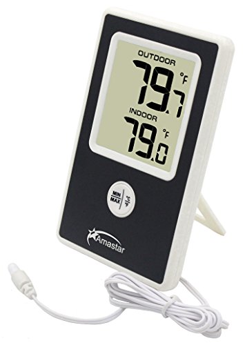 Amastar A0405 Digital Indoor/Outdoor Thermometer Wired Temperature Monitor with Waterproof Probe