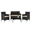 Her Majesty Outdoor Wicker Chair Patio Bistro Rattan Furniture Wicker Conversation Modern Bistro Set with Coffee Table…