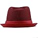 The Hat Depot Light Weight Classic Soft Cool Mesh Crushable Fedora hat (S/M, Burgundy)