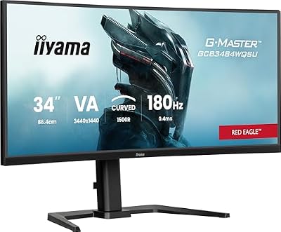 G-Master Red Eagle GCB3484WQSU-B1 Curved 1500R 86.4cm 34“ VA LED Gaming Monitor UWQHD HDMI DP USB3.2 USB-C 0.4ms 180Hz HDR400 FreeSync Premium Pip/PBP Höhenverstellung schwarz