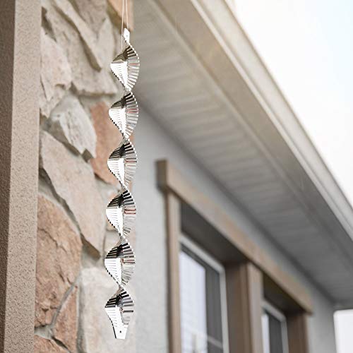 Bird Blinder Deterrent Scare Rods: 20 Inch Reflective Bird Repellent Devices - Woodpecker, Pigeon, and Bird Deterrent Products for Patio, Garden, and More - Hanging Spiral Rod with Reflectors - 6 Pack - Thumbnail 4