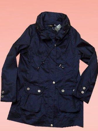 Amazon 撥水加工すればレインコート風にも シンプル モッズ コート レディース 裏地なし 42 Ll ネイビー レインコート ポンチョ 通販