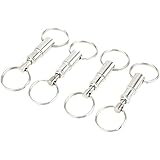 4Pcs/pack Quick Release Keychain, Uning Pull-Apart Removable Handy Keyring with Two Split Rings Key Accessory (4Pcs)