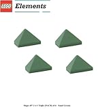 Lego Parts: Slope 45° 2 x 1 Triple (PACK of 4 - Sand Green)