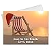 Santa at the Beach Holiday Card Pack - Set of 25 cards - 1 design, versed inside with envelopes