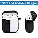 HDE Silicone Case for AirPods Protective Silicone Cover Skin for Apple AirPods Charging Case with Carabiner Keychain Belt Clip (Black)