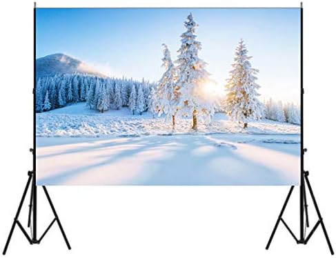 5X7ft Winter Snow Frozen Tree Photography Backdrop New Year Background Studio Prop