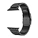 LDFAS Compatible for Apple Watch Band 45mm 44mm 42mm, Sport Stainless Steel Metal Strap with Safety Buckle for iWatch Bands Compatible for Apple Watch SE, Apple Watch Series 7/6/5/4/3 Band, Black