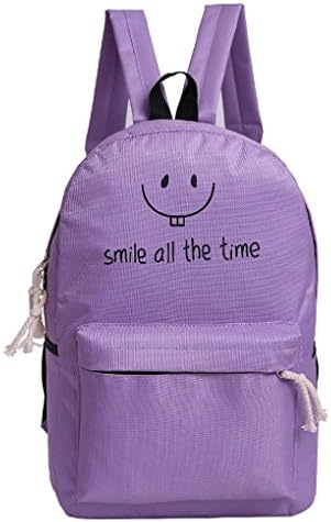 Aitena Smile all the time - Fashion Neutral Backpack Bag Shoulder Nylon School Girls Boy Handbag (Purple)