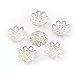 500PCS 10mm Gold Tone Flower Bead Caps Hollow Flower Bead Caps For Jewelry Making (silver)