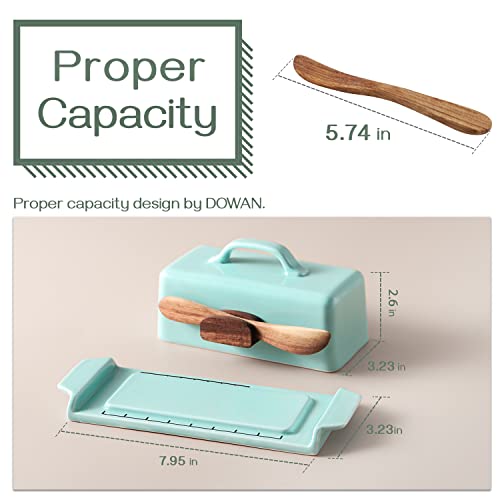 DOWAN Butter Dish with Lid and Knife, Butter Dish with Cutting