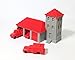 Outland Models Train Railway Country Fire Station with 3 Fire Trucks Z Scale