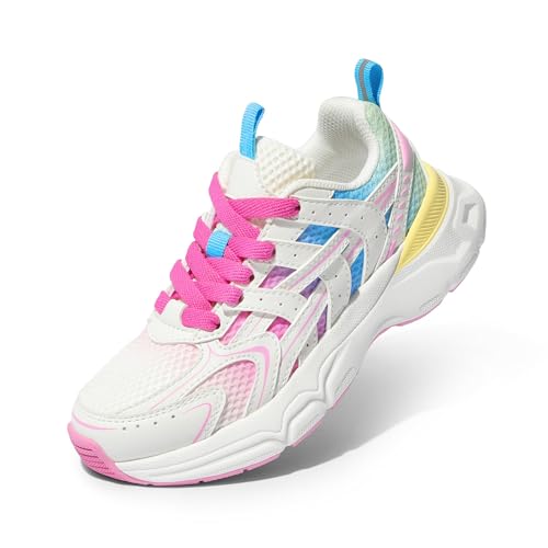 DREAM PAIRS Boys Girls Kids Sneakers Tennis Running Shoes Lace-up Unisex LilLegends Lightweight Breathable Walking Shoes