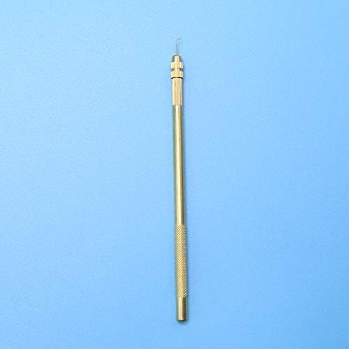 BTWTRY Ventilating Needles for Wig Making DIY Holder with 4pcs Stainless Steel Needles Kit for Salon (Brass Holder)