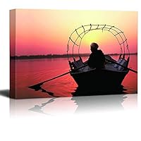 Canvas Wall Art Fisherman Canvas Prints Home Artwork Decoration for Living Room,Bedroom - 12x18 inches