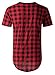LILBETTER Mens Hipster T Shirt Hip Hop Basic Longline Crewneck T-shirt Zipper Trim