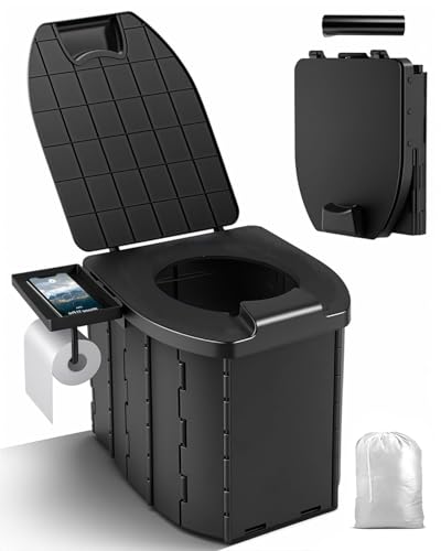 Vaso Sanitário Portátil para Acampamento, 32.5CM * 34.5CM * 32CM Banheiro Portatil, Um Banheiro Portatil Que Pode Suportar Até 400 Quilos, Penico Adulto, Banheiro do Carro