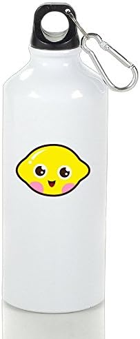 LINNA- Cute Kawaii Lemon Personalized Drinkware Sports Water Bottle With Loop Cap For Outdoor And Sport Activities - 400ml
