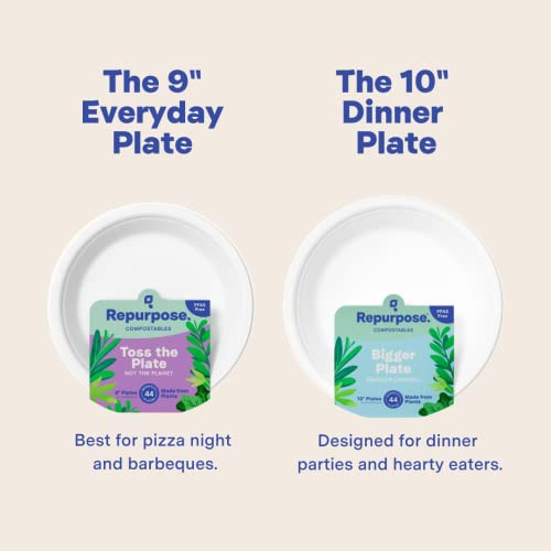 Repurpose 9 Inch Compostable Plates, Heavy Duty Paper Plates Microwave