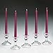 Light In The Dark Elegant Wine Red Metallic Taper Candle 10 Inch Tall Burn 7 Hours - Set of 5 Unscented Dinner Candle – Smokeless and Dripless with Metal Finish.