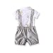 FERENYI US Baby Boys Bowtie Gentleman Romper Jumpsuit Overalls Rompers (7-12 Months, Gray 2)