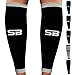 SB SOX Compression Calf Sleeves (20-30mmHg) for Men & Women - Perfect Option to Our Compression Socks - For Running, Shin Splint, Medical, Travel, Nursing, Cycling, and Leg Pain (Black/Gray, Medium)