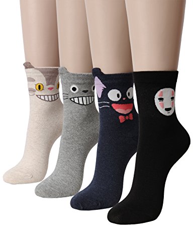 OSABASA Womens Girls Japanese Animation Cartoon Novelty Crew Socks(KWMS0334)