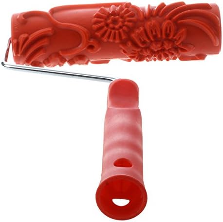 BuyYourWish KCASA 7 Embossed Flower Desigh Paint Roller With Plastic Handle Home Wall Decor Tool " One Piece