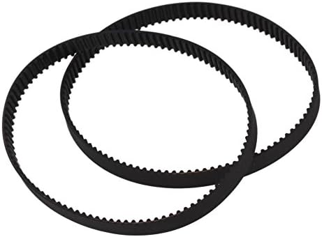 CNBTR 2GT Black Timing Belt Annular Loop Rubber Ring belt 6mm Width 2mm Pitch Close End Geared Belt Pack of 2 (200mm Length)