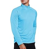 Ogeenier Men’s 1/4 Zip Pullover UPF 50+ UV Sun Protection Long Sleeve Shirts Outdoor Running Athletic Shirts