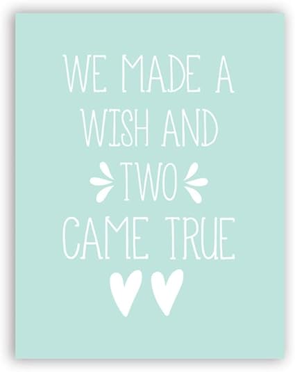 Wangpdp Citations Jumelles Impressions Sur Toile Nous Avons Fait Un Souhait Deux Sont Venus De Vrais Jumeaux Bebe Cadeau Wall Art Photo Twin Room 40x50cm Amazon Fr Cuisine Maison