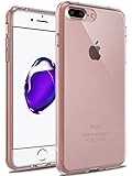 iPhone 7 Plus Case, LK [Air Hybrid] Ultra Slim Shockproof Crystal Clear Back Protective Case + TPU Bumper Cover for Apple iPhone 7 Plus (Rose Clear)