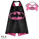 Bek Brands DC Comics Batgirl Superhero Cape and Mask Set | Dress up Satin Cape and Felt Mask, Costume for Kids Party