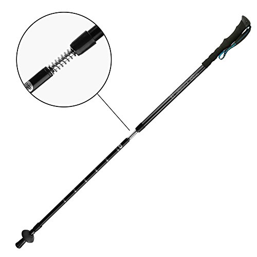 UROPHYLLA Trekking Poles, Anti- Shock Aluminum Hiking Poles Lightweight Hiking/Climbing/Backpacking/Durable Walking Sticks with Useful Wrist Strap and Assorted Tips Perfect for Travel, 1 Pair - Thumbnail 4