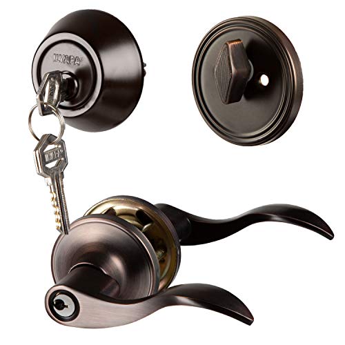 Entry Door Handle and Deadbolt Lock Set, 3 Pack Oil Rubbed Bronze