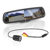 BOSS Audio Systems BV430RVM Rearview Car Mirror with 4.3 Inch Built in High Resolution Digital Monitor - Includes Weatherproof Rearview Backup Camera and Brackets