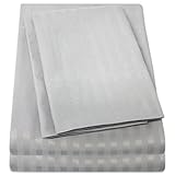 1500 Supreme Collection Dobby Striped Sateen 4 Piece Bed Sheet Set Deep Pocket - All Sizes, 23 Colors - King, Dobby Stripe Gray